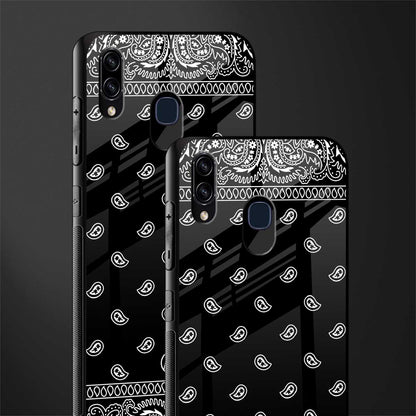 paisley black glass case for samsung galaxy a20 image-2