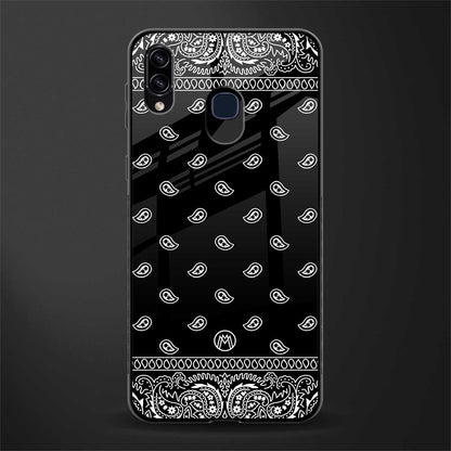 paisley black glass case for samsung galaxy a20 image