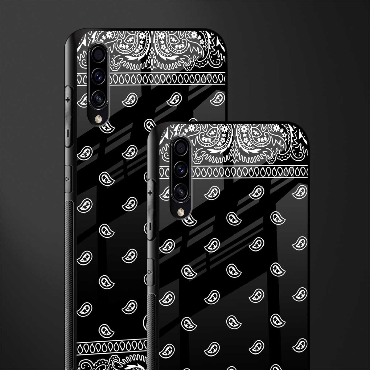paisley black glass case for samsung galaxy a70s image-2