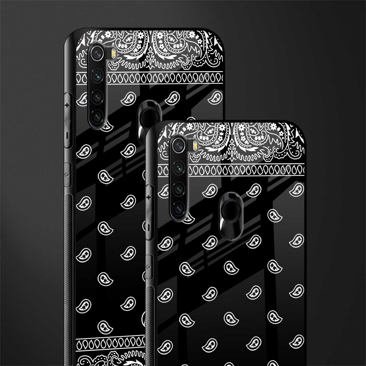 paisley black glass case for redmi note 8 image-2