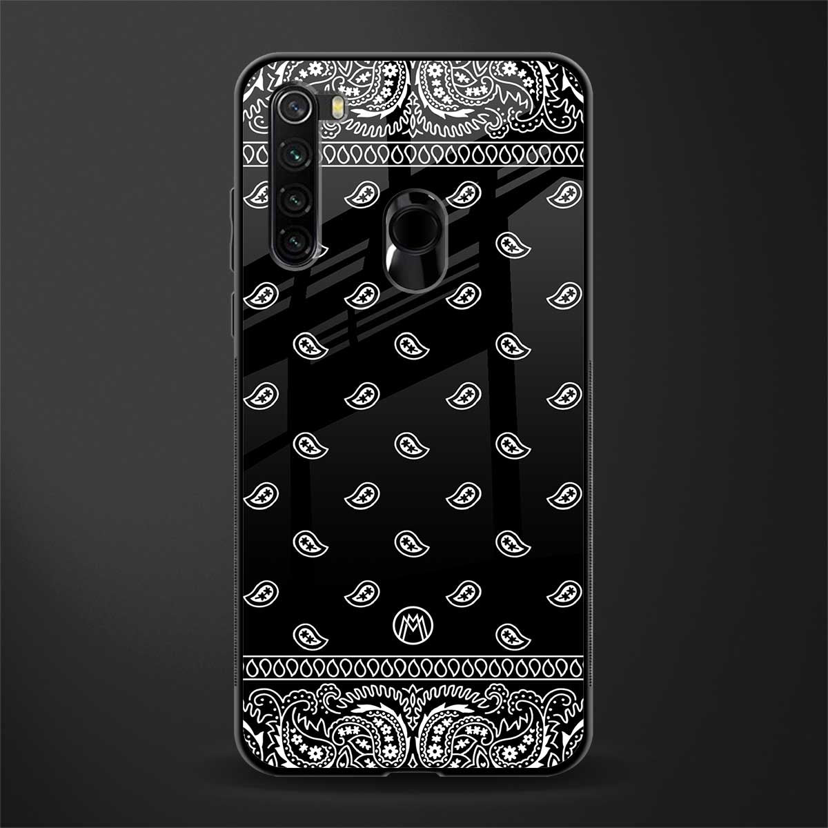 paisley black glass case for redmi note 8 image