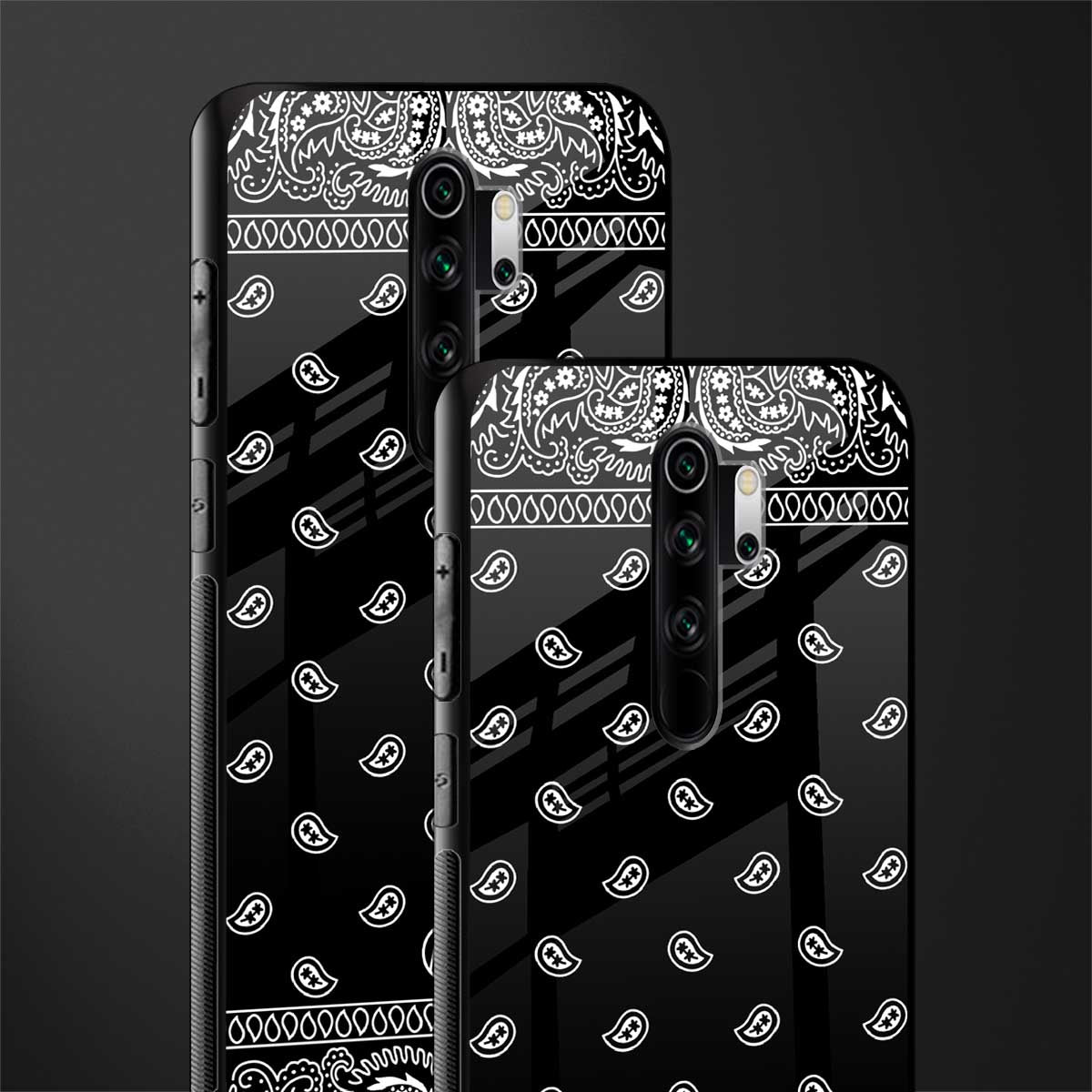 paisley black glass case for redmi note 8 pro image-2