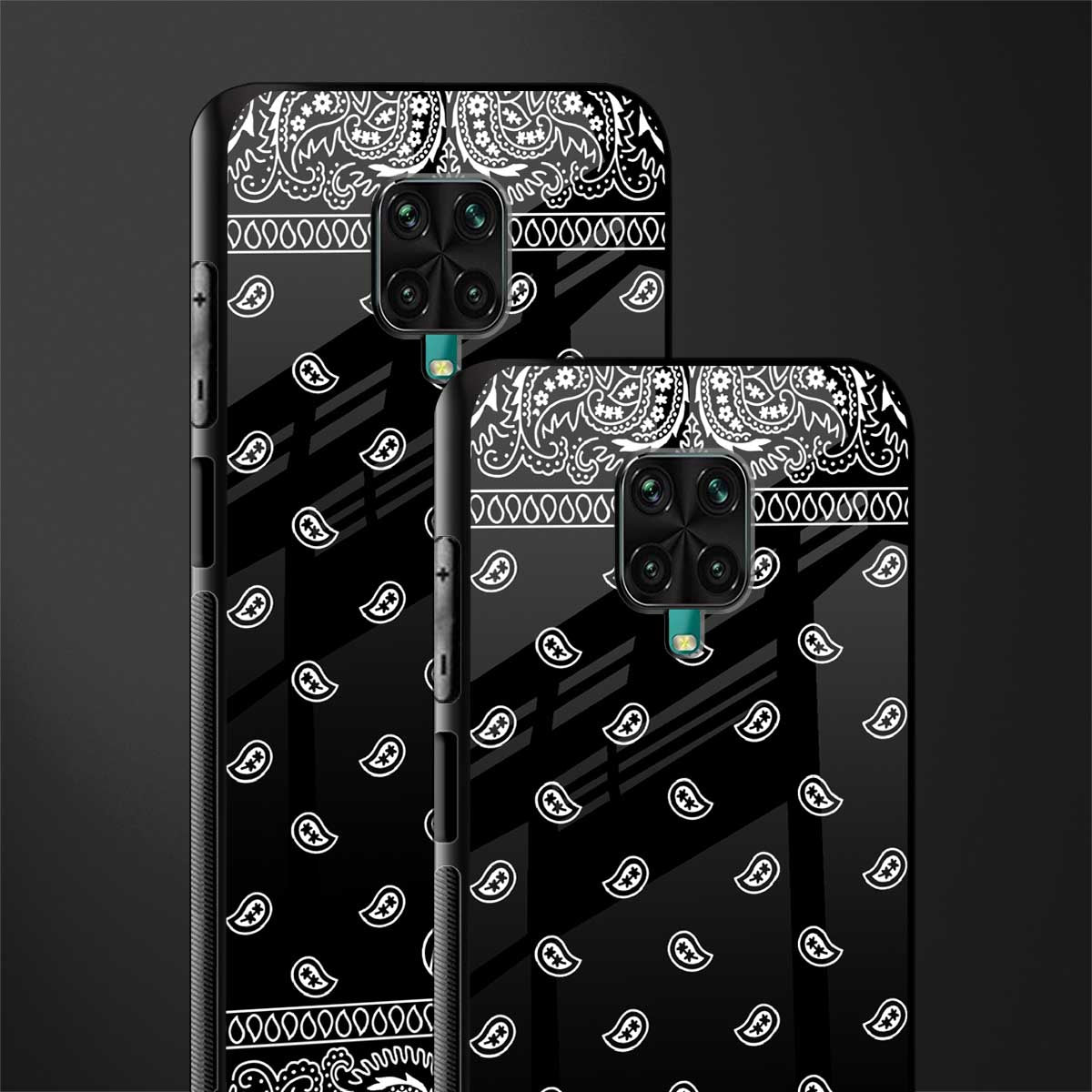 paisley black glass case for redmi note 9 pro max image-2