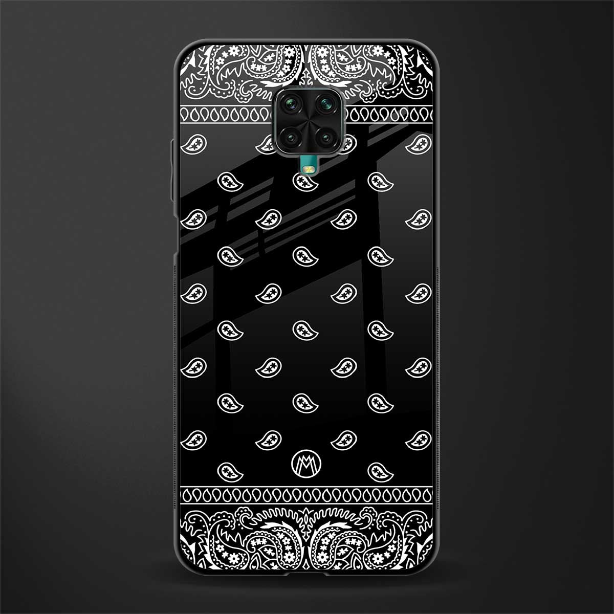 paisley black glass case for redmi note 9 pro max image