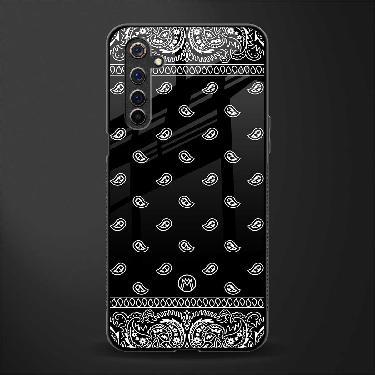 paisley black glass case for realme 6 pro image