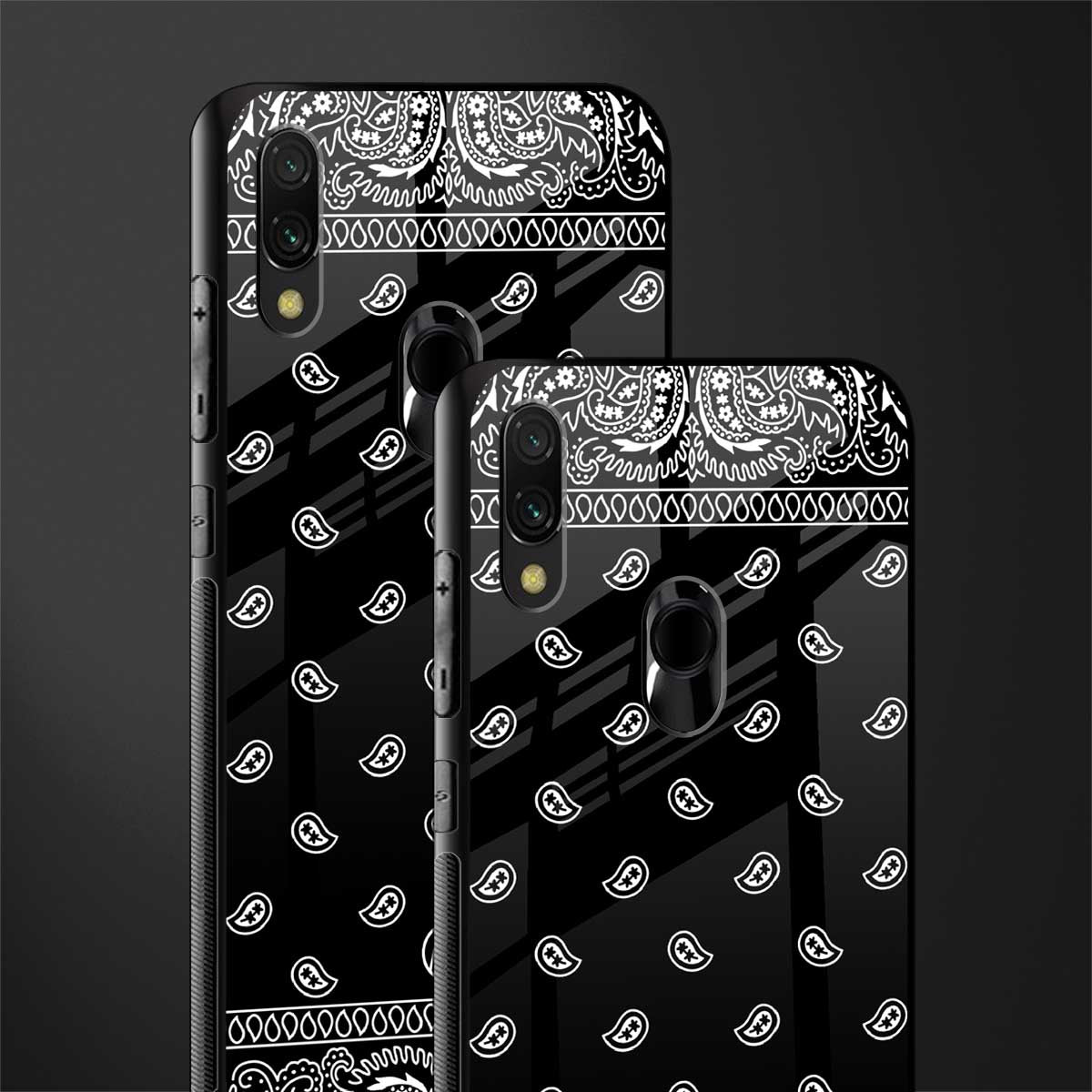 paisley black glass case for redmi note 7 pro image-2