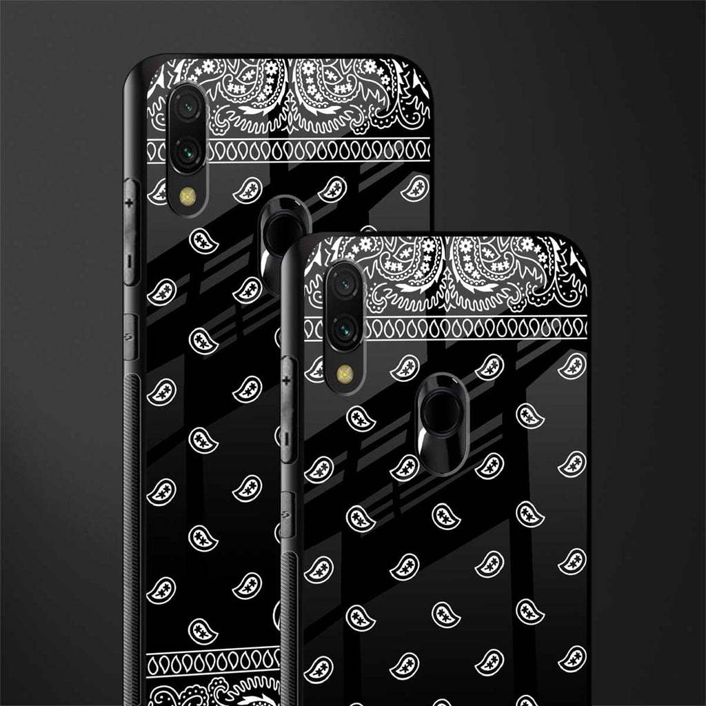 paisley black glass case for redmi note 7s image-2