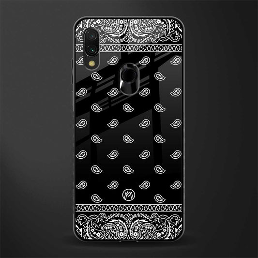 paisley black glass case for redmi note 7 pro image