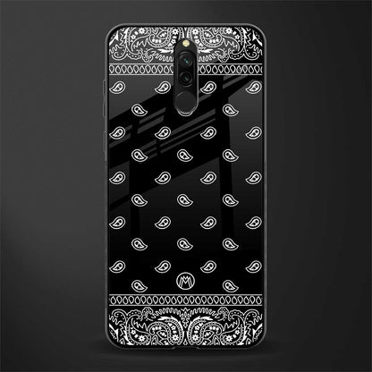 paisley black glass case for redmi 8 image