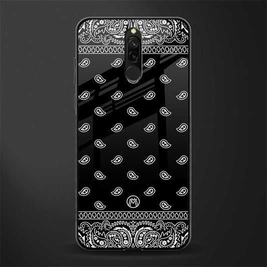 paisley black glass case for redmi 8 image