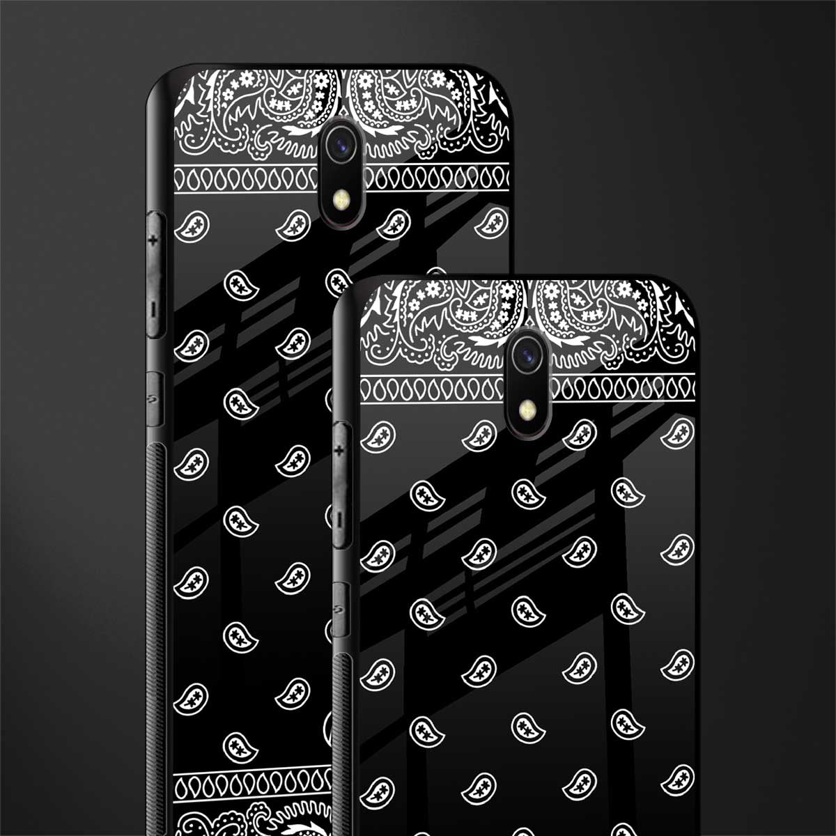 paisley black glass case for redmi 8a image-2