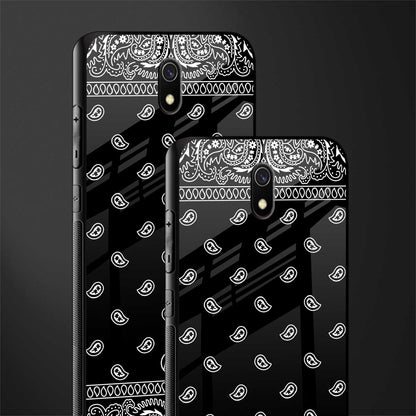 paisley black glass case for redmi 8a image-2