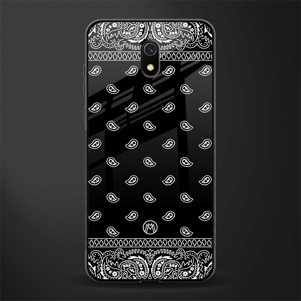 paisley black glass case for redmi 8a image