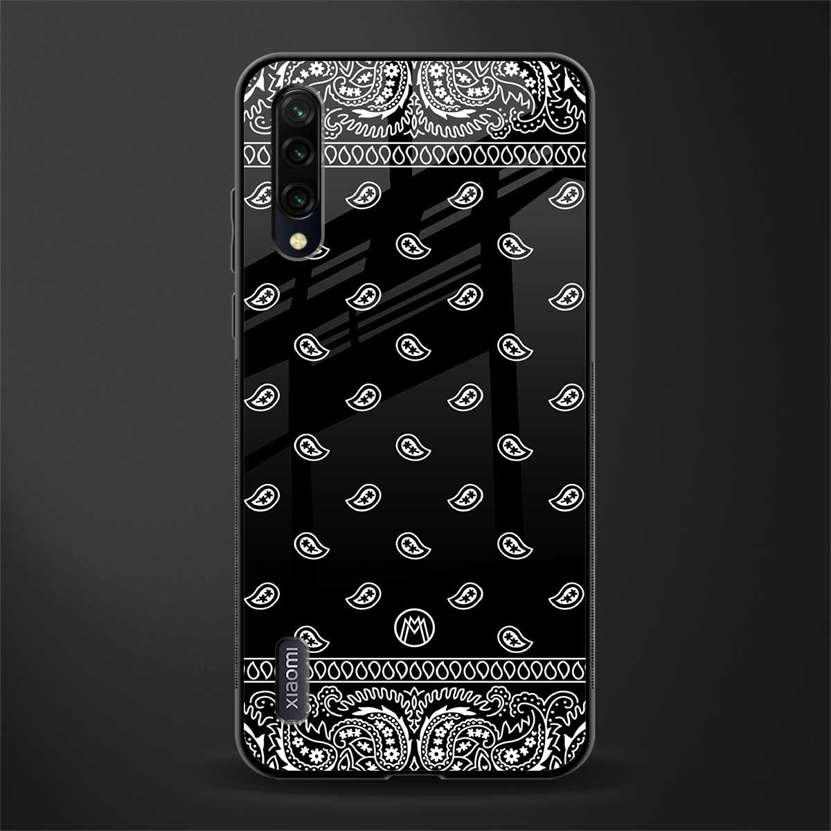paisley black glass case for mi a3 redmi a3 image