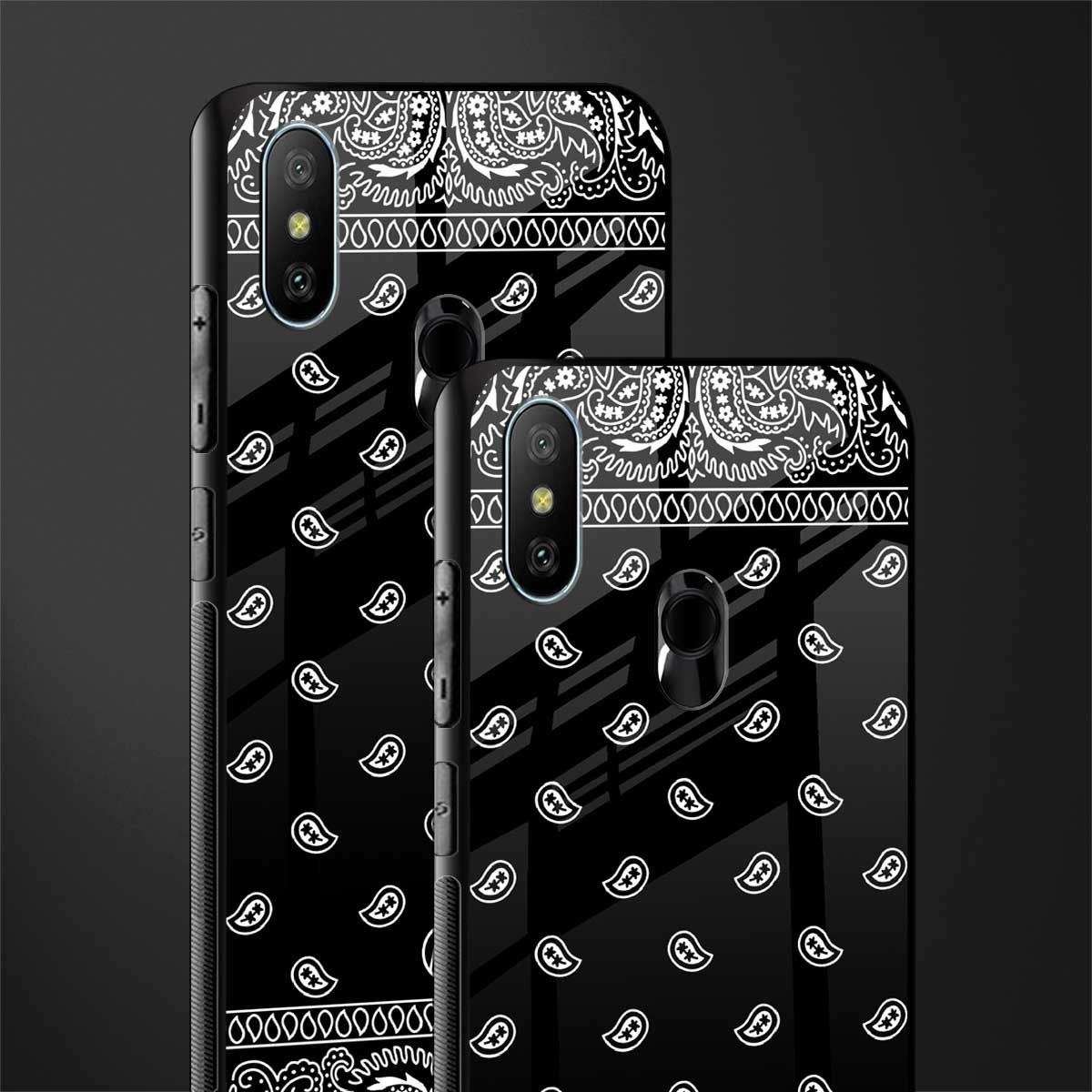 paisley black glass case for redmi 6 pro image-2