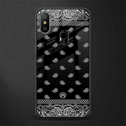 paisley black glass case for redmi 6 pro image