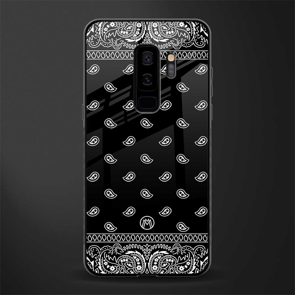 paisley black glass case for samsung galaxy s9 plus image