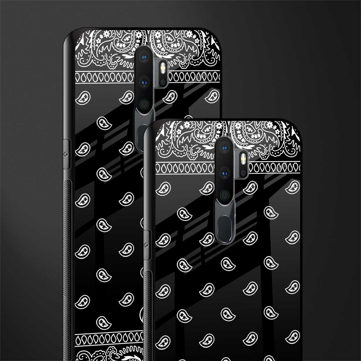 paisley black glass case for oppo a5 2020 image-2