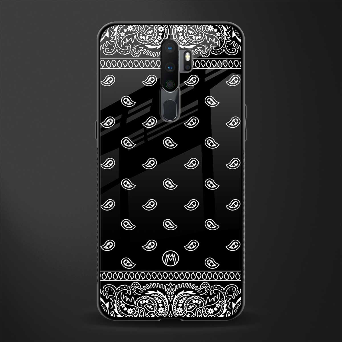 paisley black glass case for oppo a5 2020 image