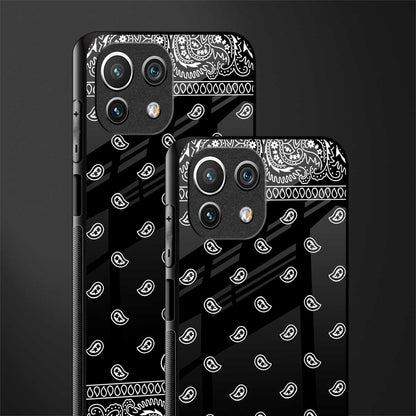 paisley black glass case for mi 11 lite image-2