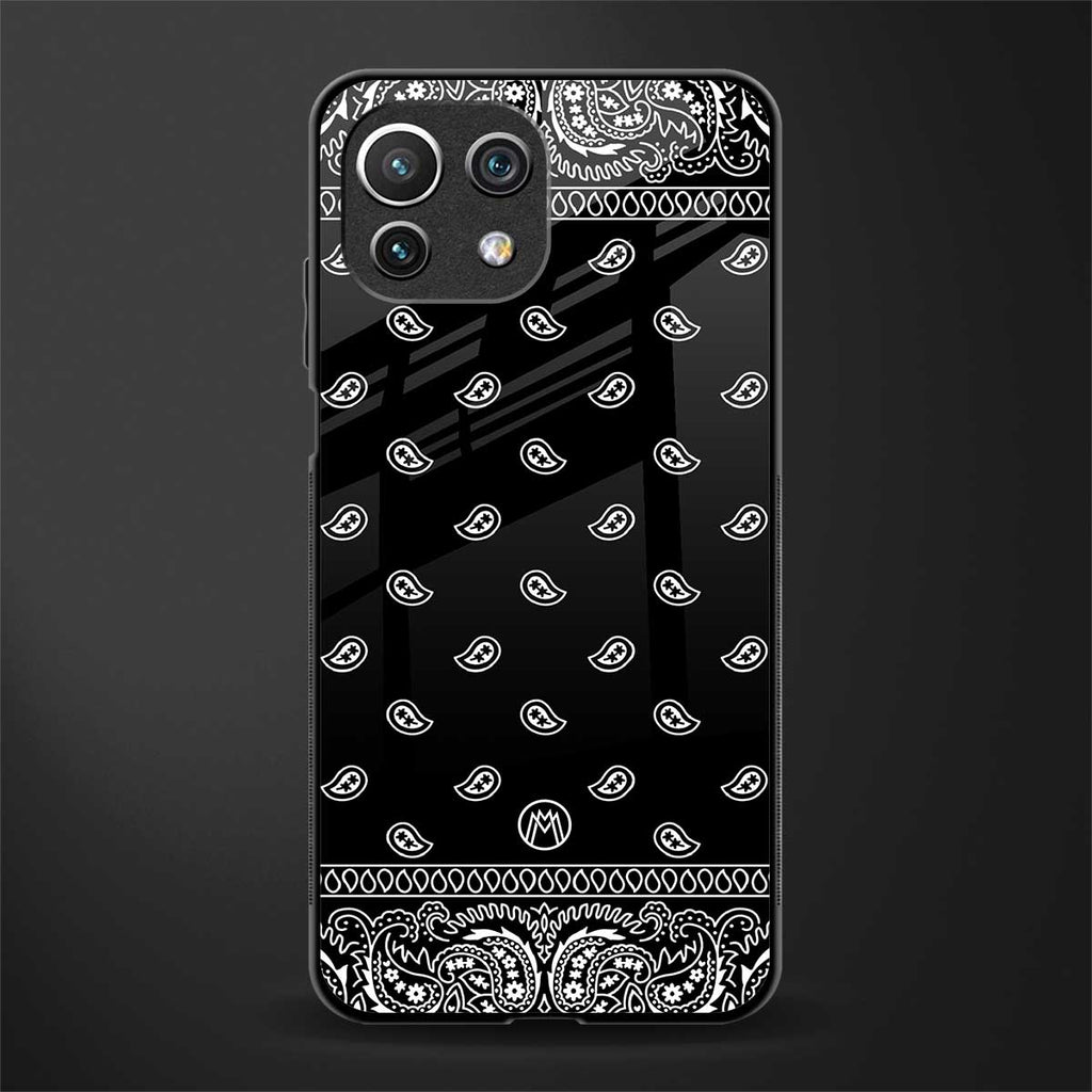 paisley black glass case for mi 11 lite image