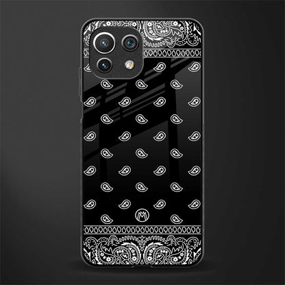 paisley black glass case for mi 11 lite image