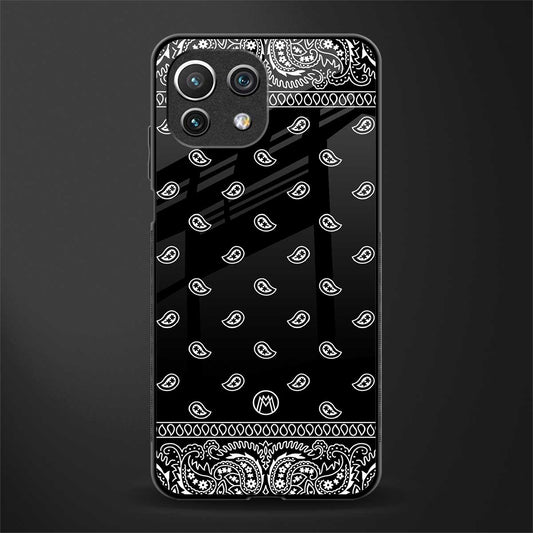 paisley black glass case for mi 11 lite image