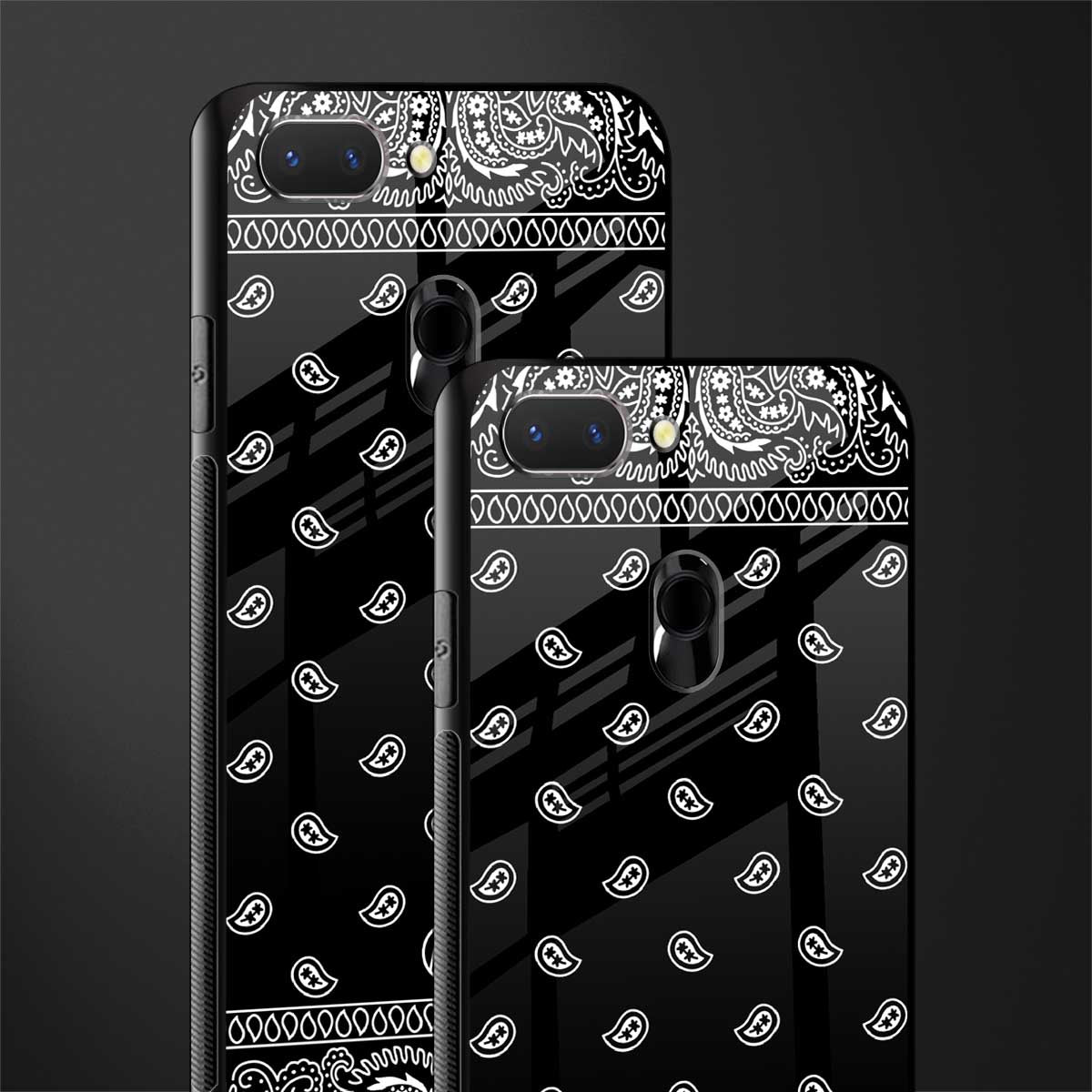 paisley black glass case for oppo a5 image-2