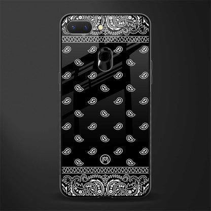 paisley black glass case for oppo a5 image