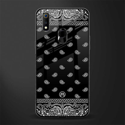 paisley black glass case for realme 3 pro image