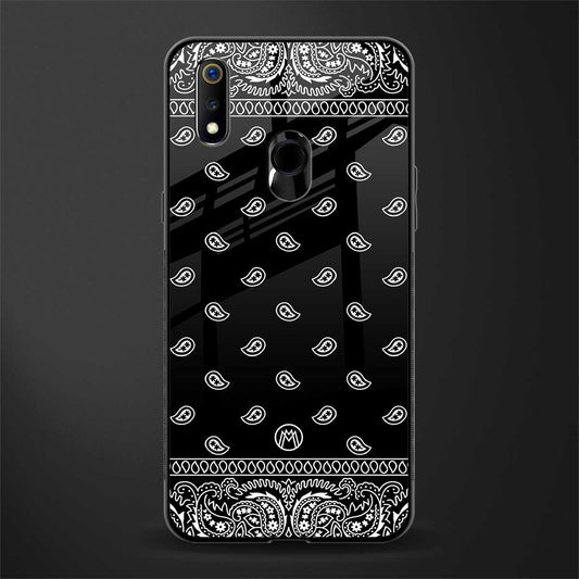 paisley black glass case for realme 3 pro image