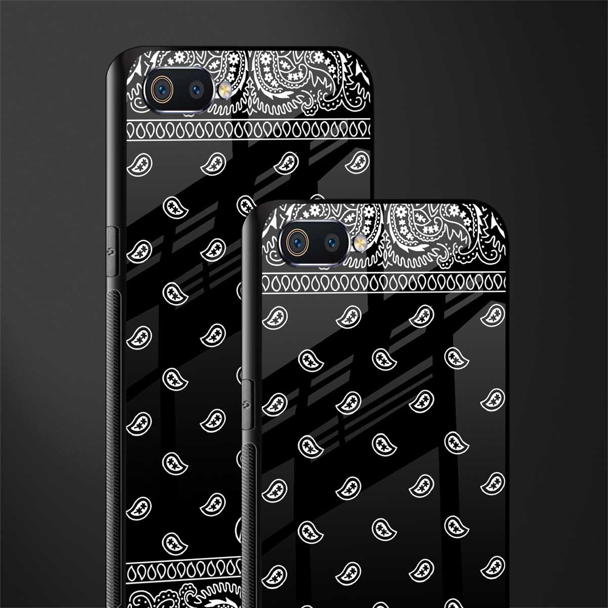 paisley black glass case for oppo a1k image-2