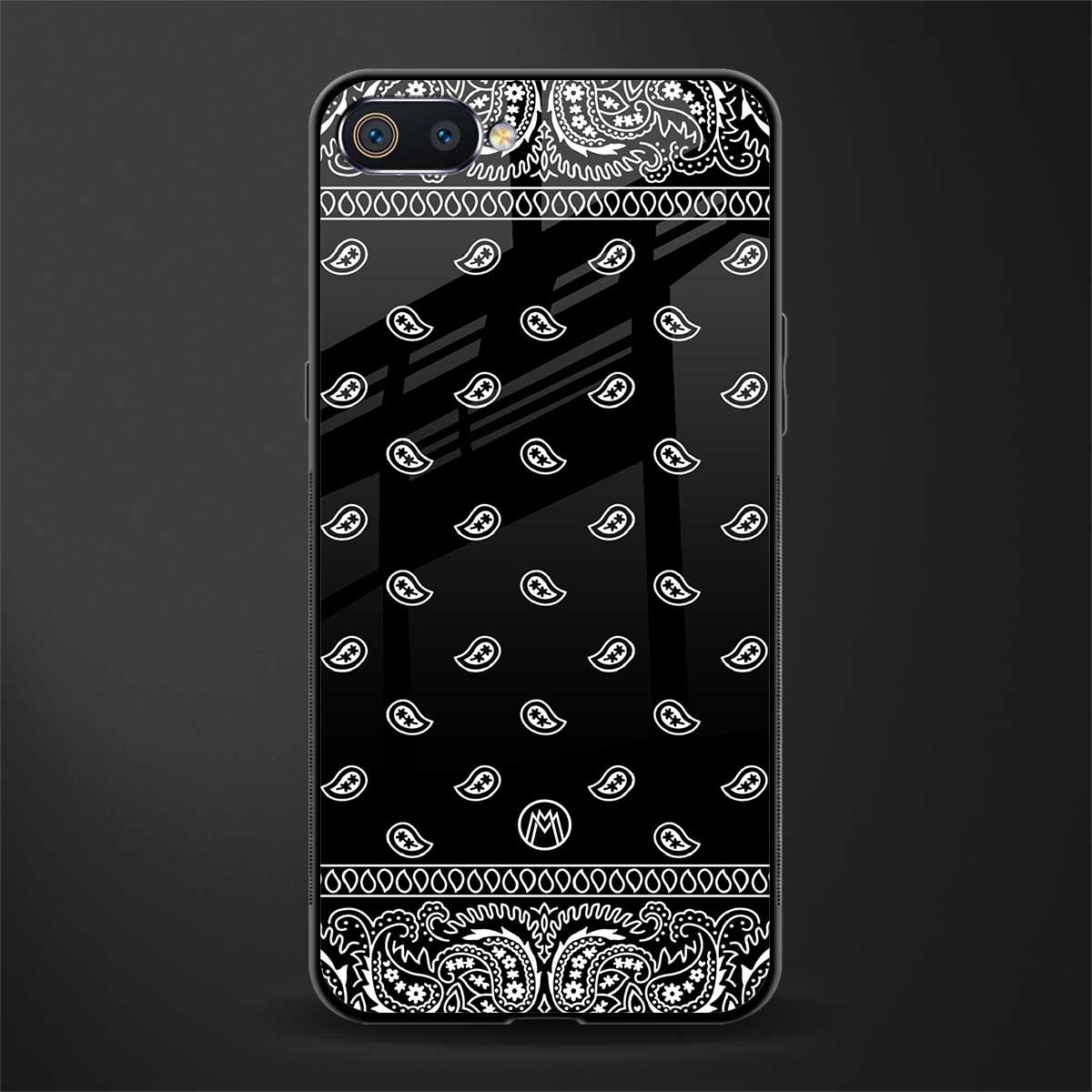 paisley black glass case for oppo a1k image