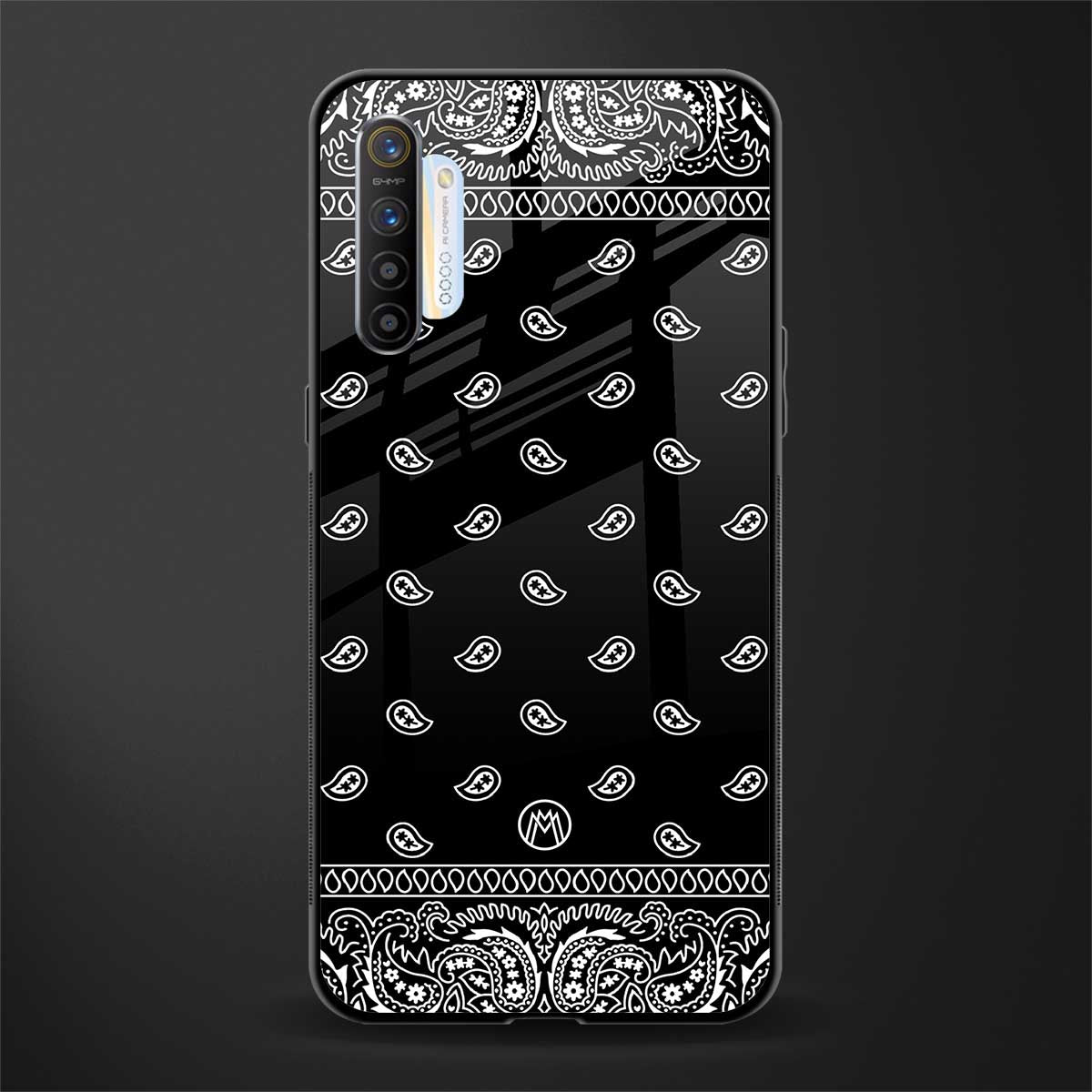 paisley black glass case for realme xt image