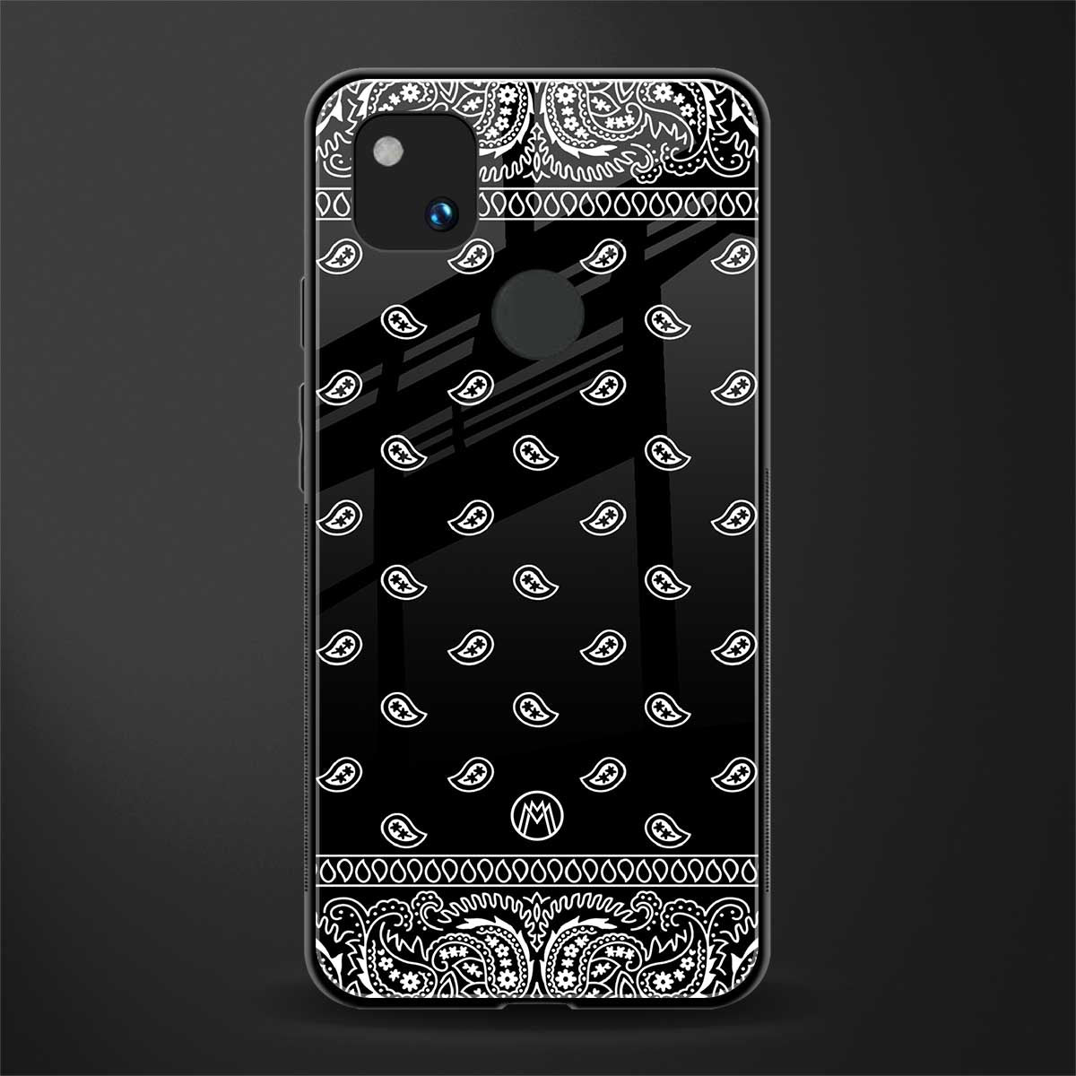 paisley black back phone cover | glass case for google pixel 4a 4g