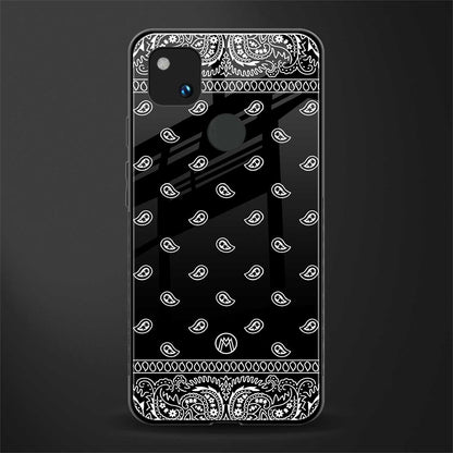 paisley black back phone cover | glass case for google pixel 4a 4g