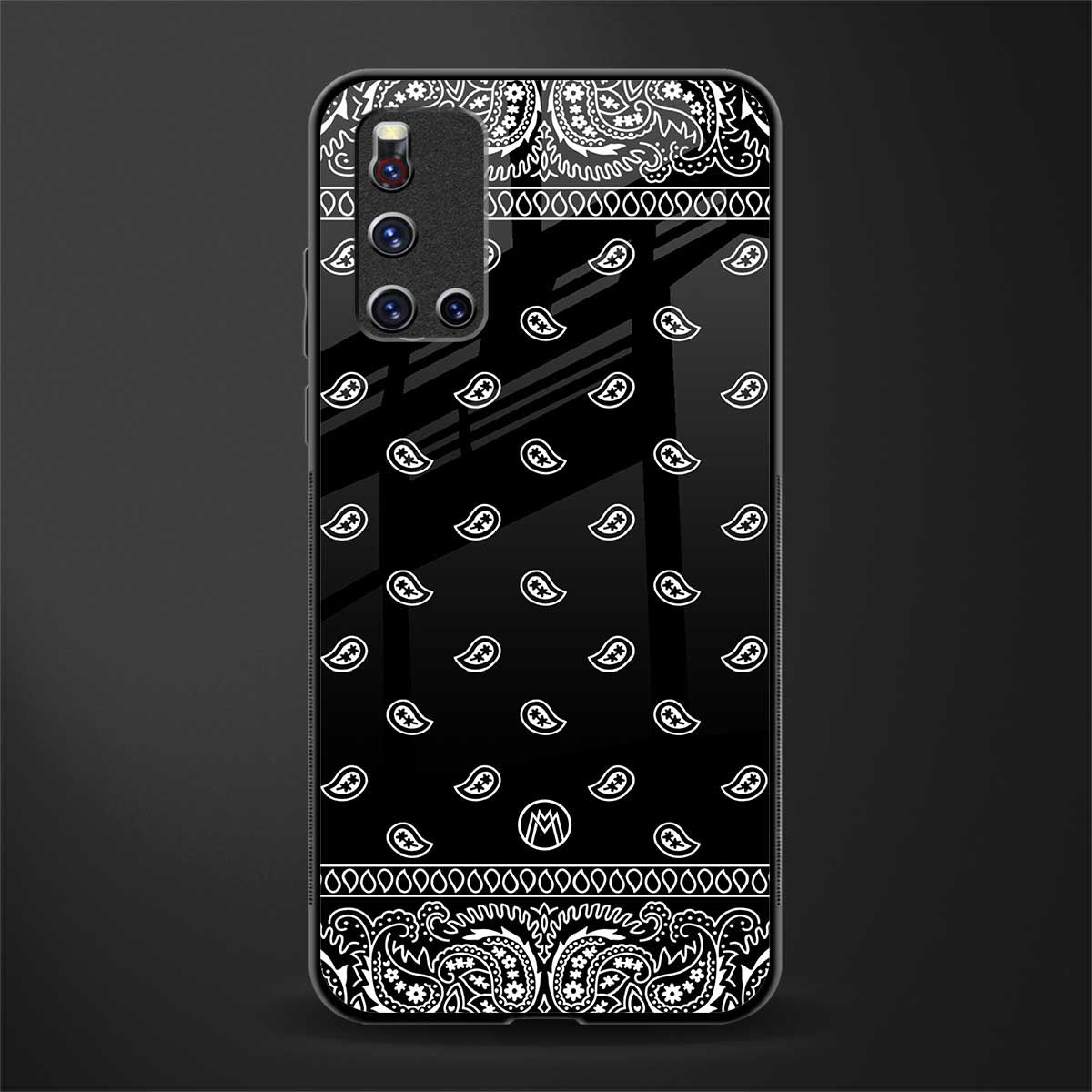 paisley black glass case for vivo v19 image
