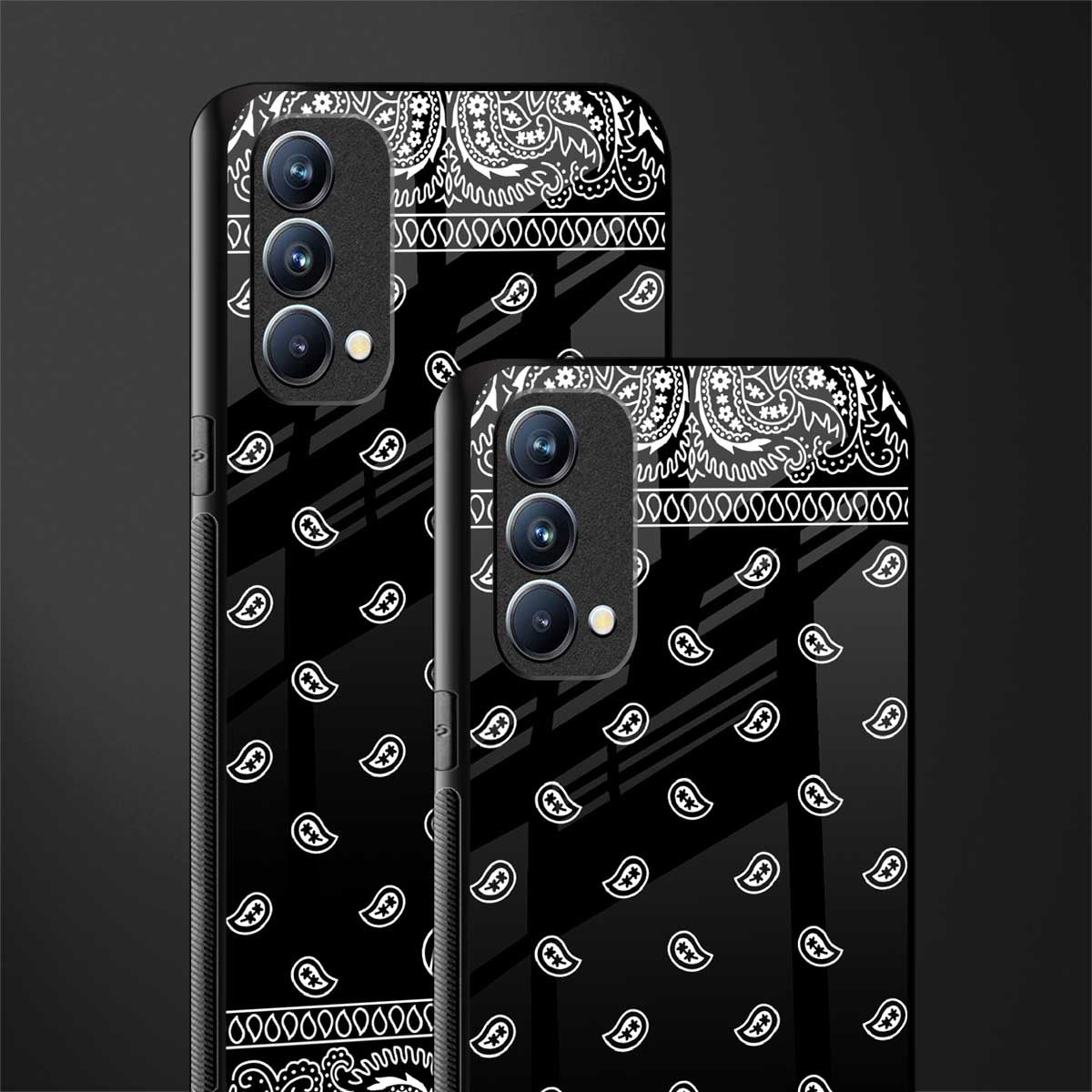 paisley black glass case for oppo f19 image-2