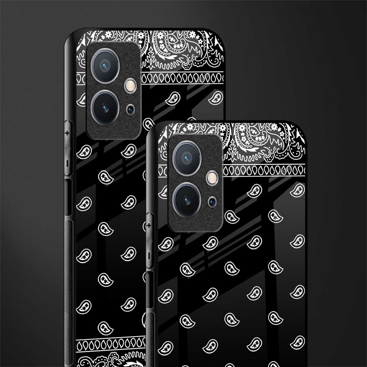 paisley black glass case for vivo t1 5g image-2