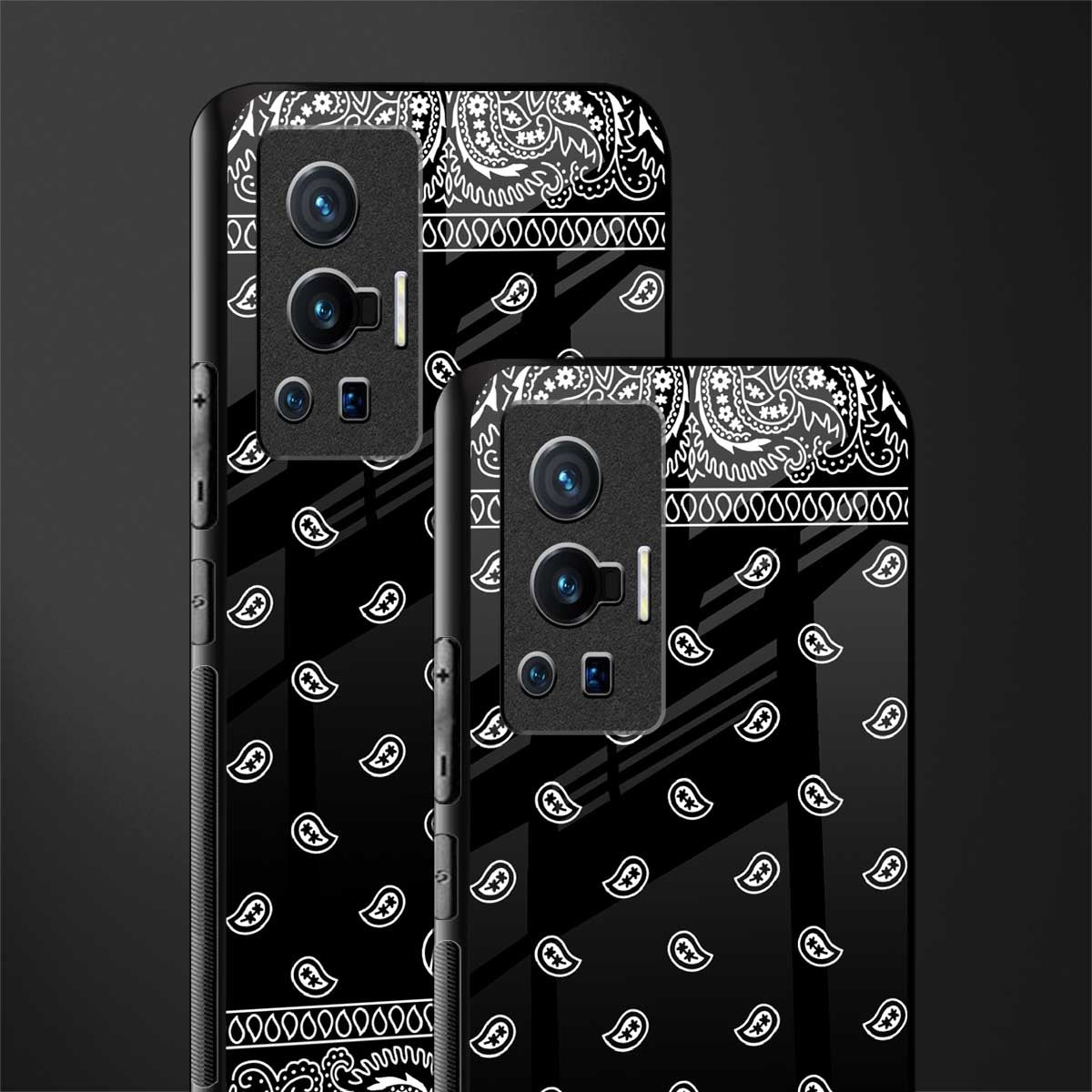 paisley black glass case for vivo x70 pro image-2