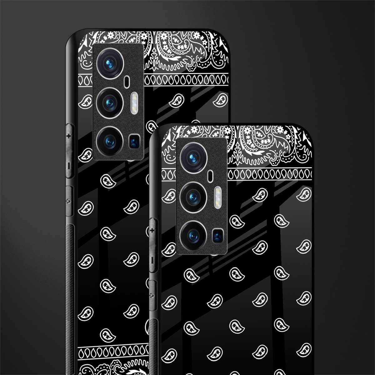 paisley black glass case for vivo x70 pro plus image-2