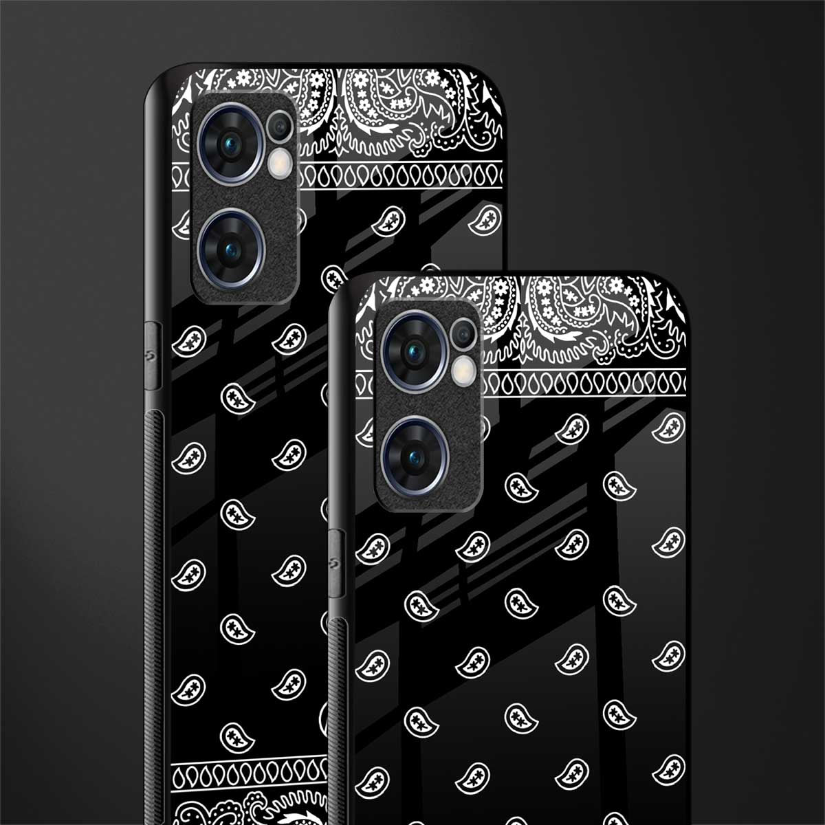 paisley black glass case for oppo reno7 5g image-2