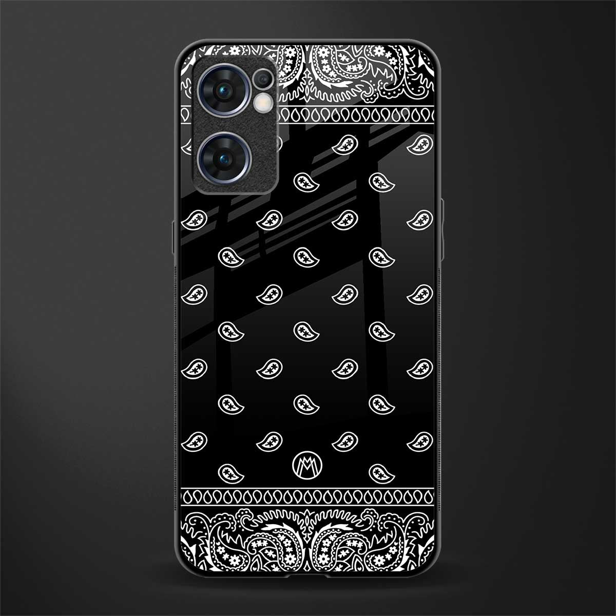 paisley black glass case for oppo reno7 5g image