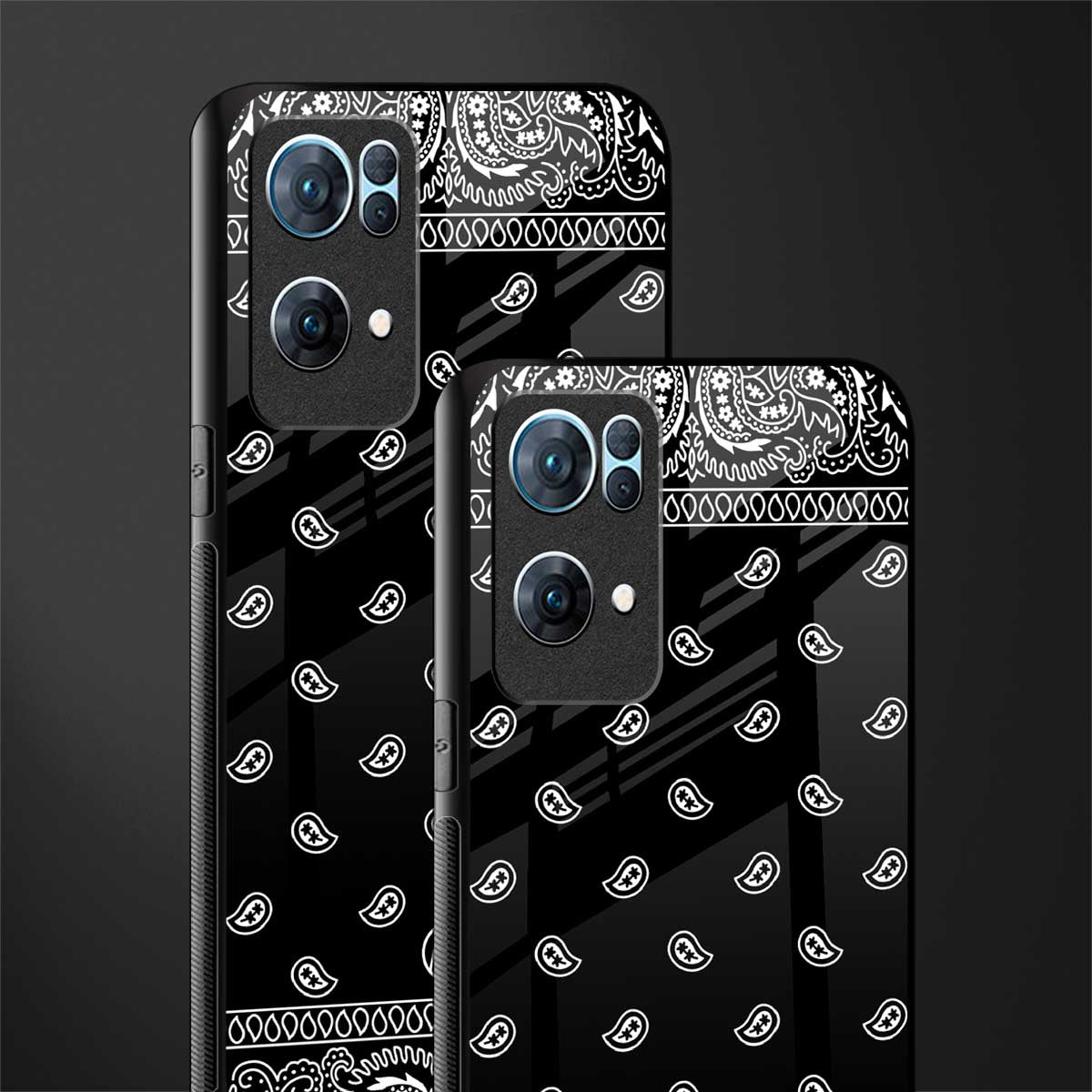 paisley black glass case for oppo reno7 pro 5g image-2