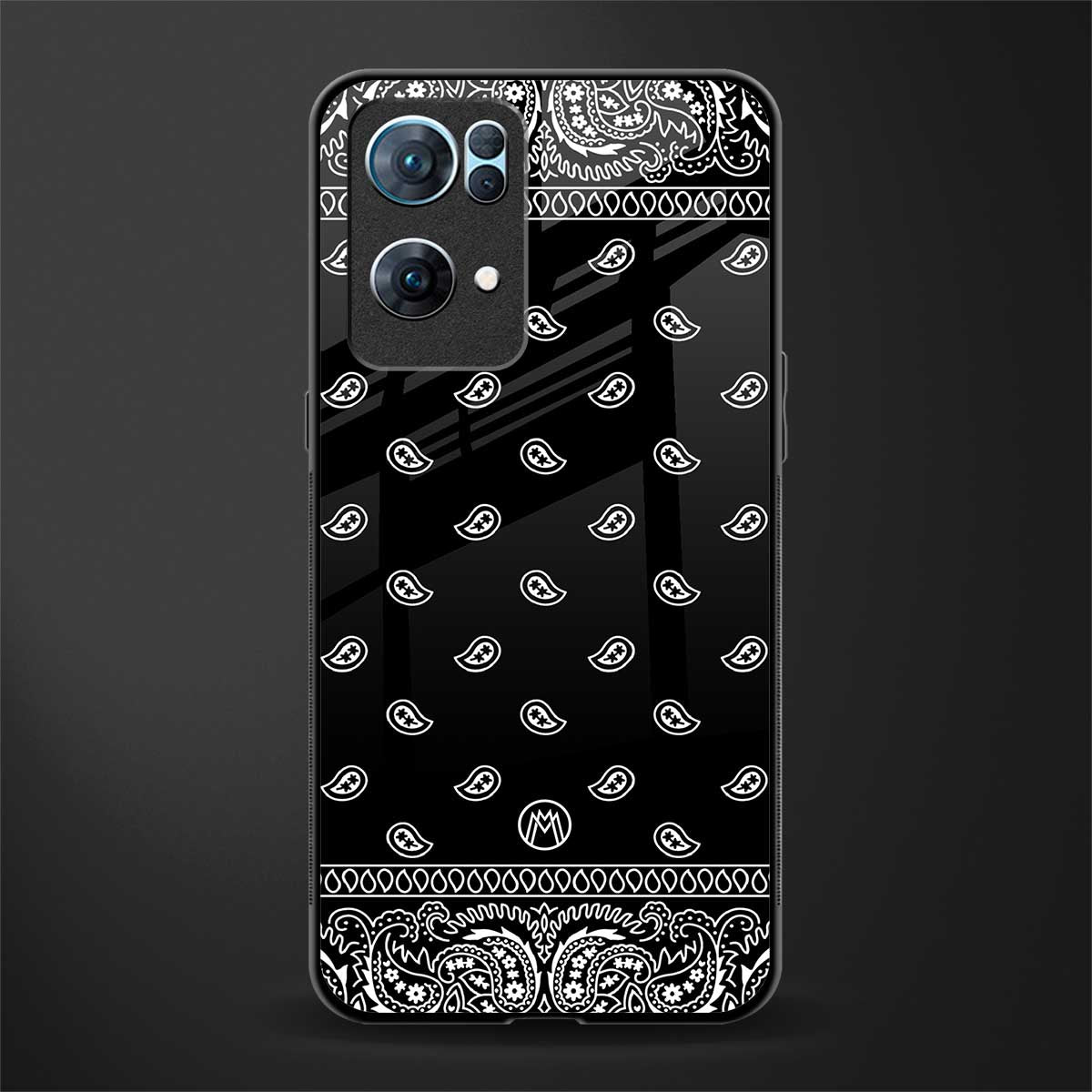 paisley black glass case for oppo reno7 pro 5g image