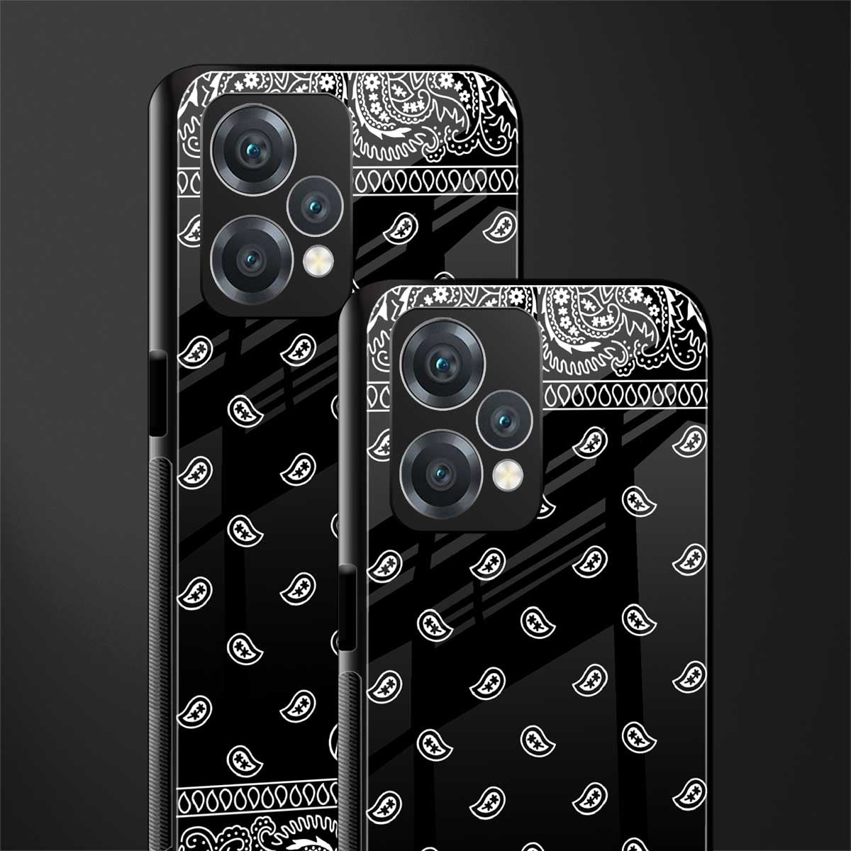 paisley black back phone cover | glass case for realme 9 pro 5g