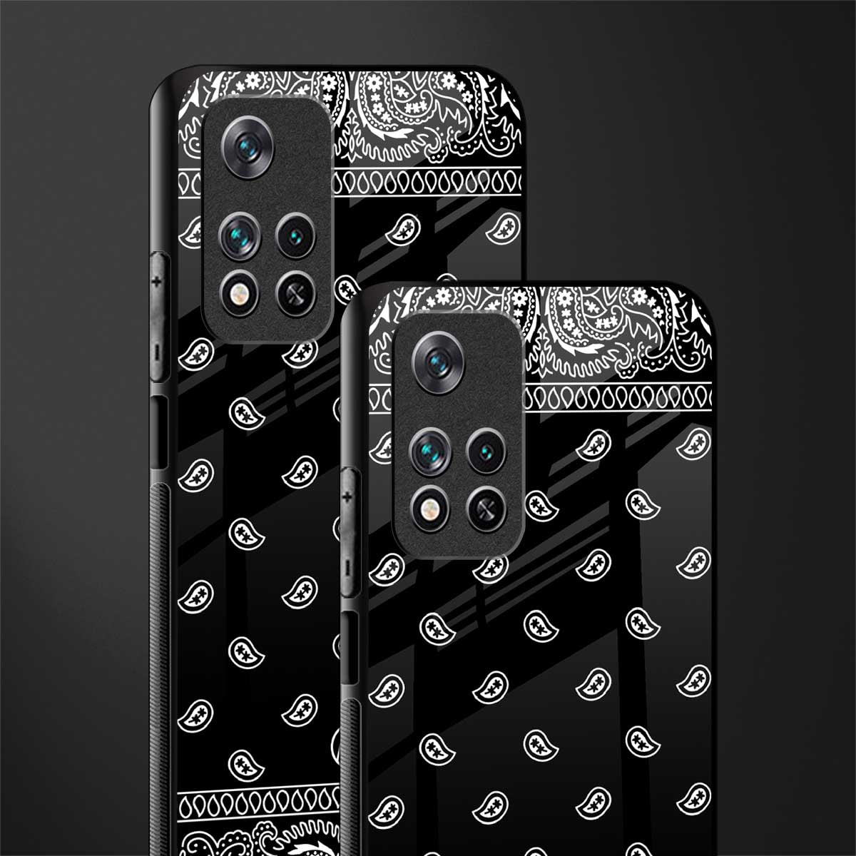 paisley black glass case for poco m4 pro 5g image-2