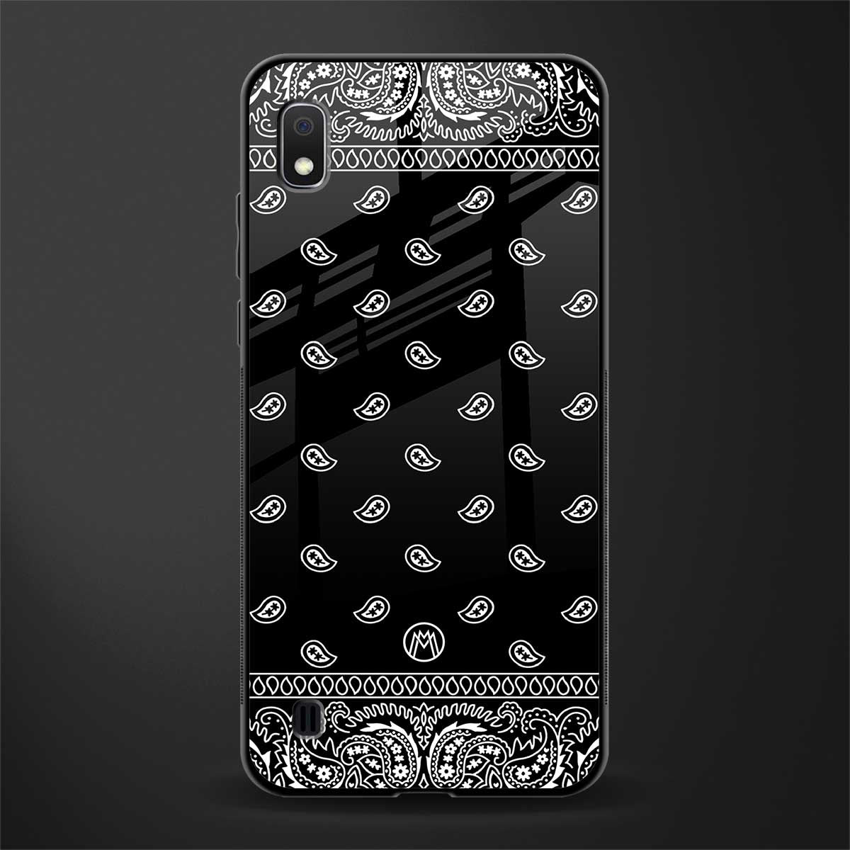 paisley black glass case for samsung galaxy a10 image