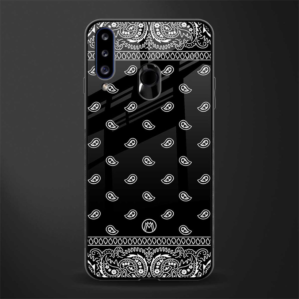 paisley black glass case for samsung galaxy a20s image