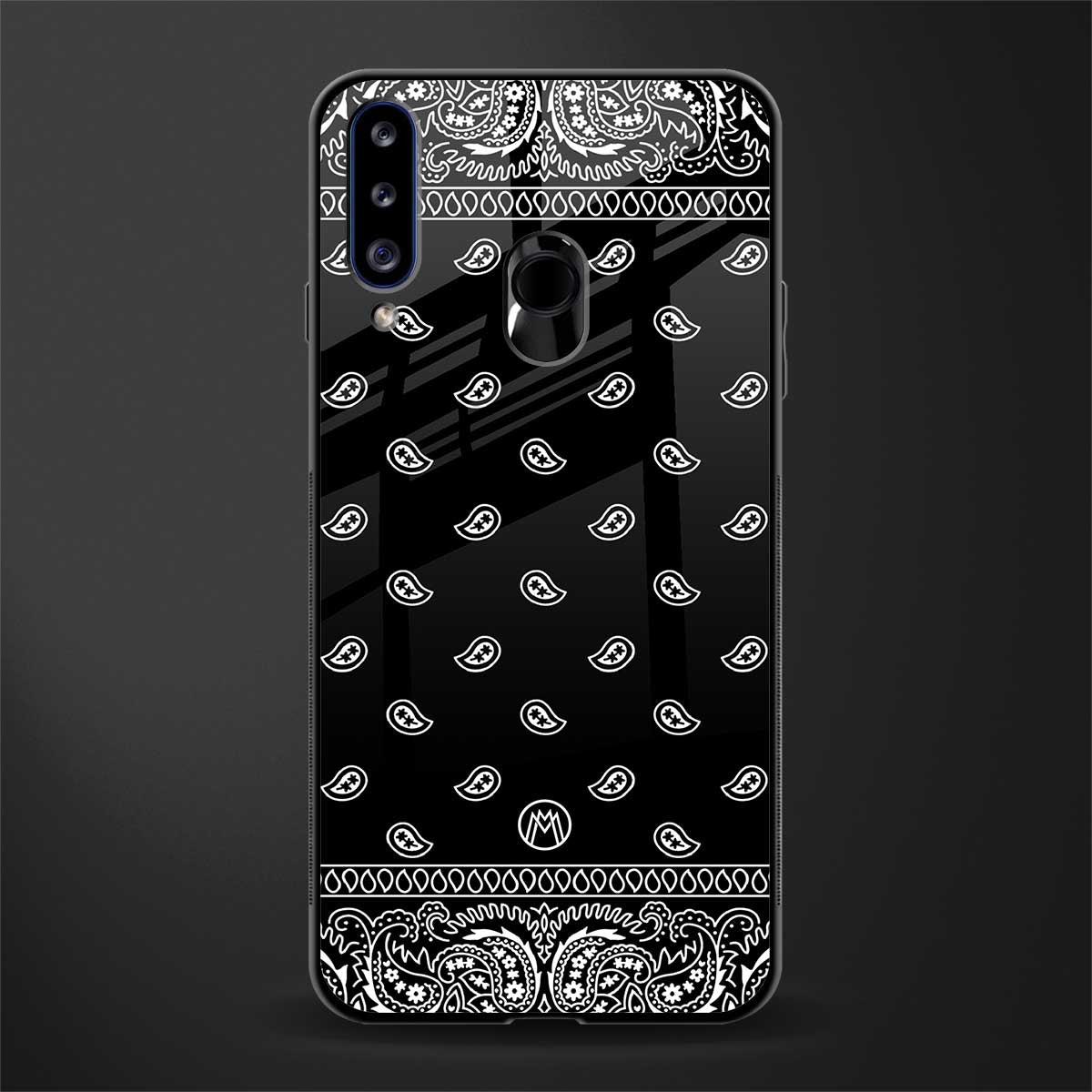 paisley black glass case for samsung galaxy a20s image